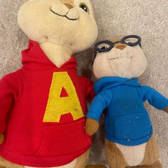 Alvin and the Chipmunks Alvin & Simon Plush Stuffed Animals Lot Set Bundle - Picture 4 of 4